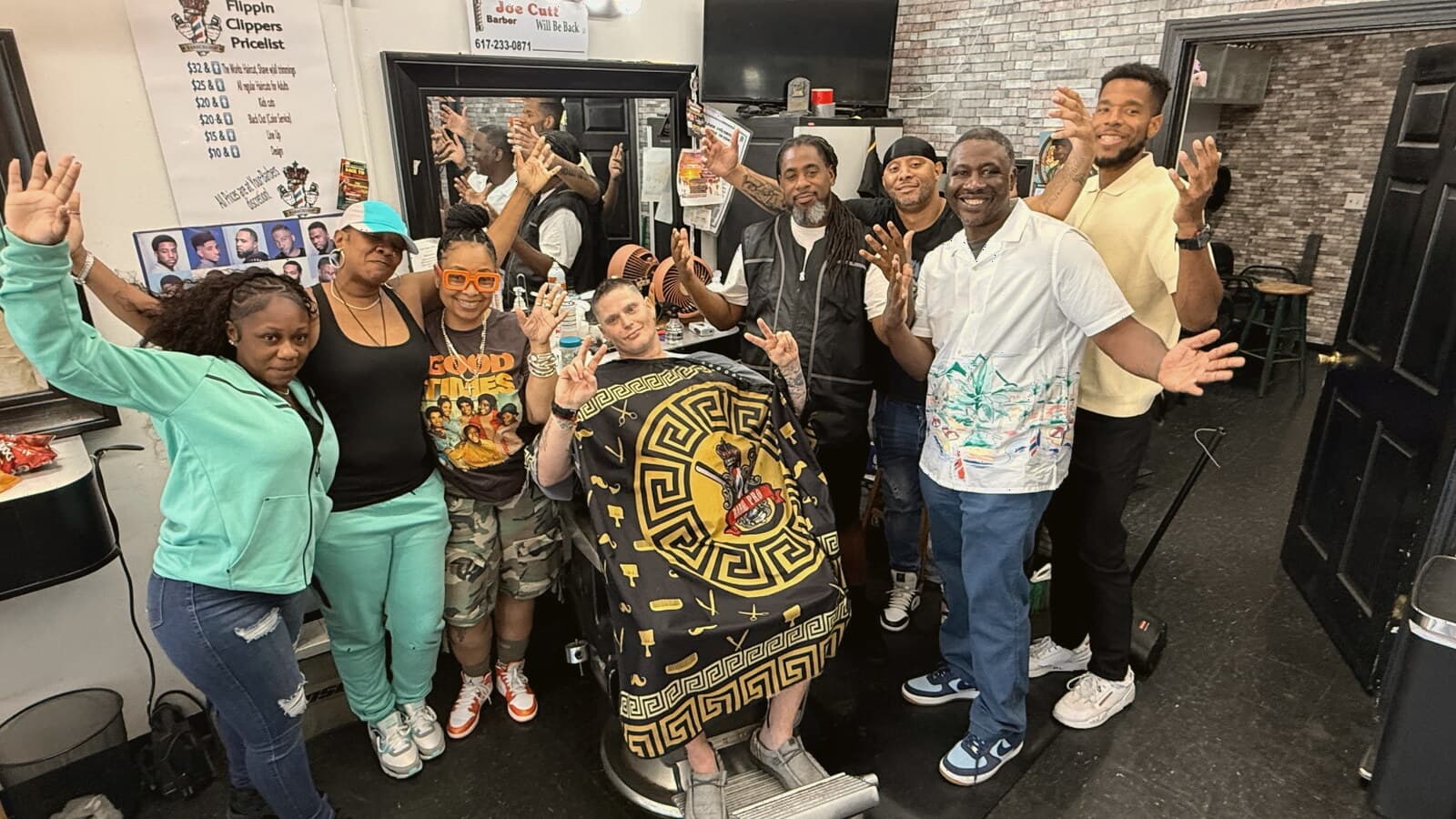 The Session One circle at Flipping Clippers Barbershop in Dorchester